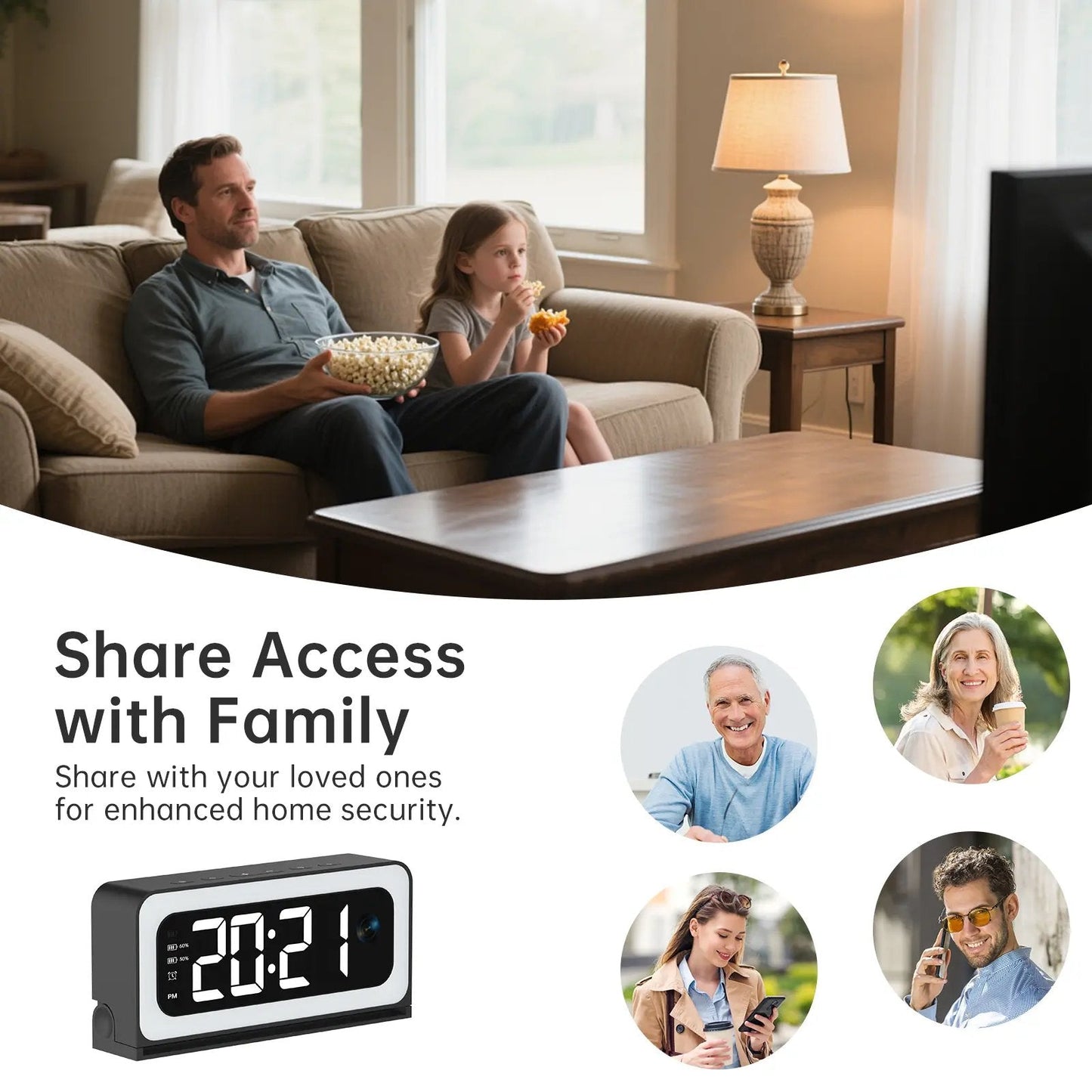⚡Hot Sales 49% OFF🔥Smart Digital Clock Camera with Dual Band WiFi (5GHz & 2.4GHz) | Home Security & Real-Time Monitoring System